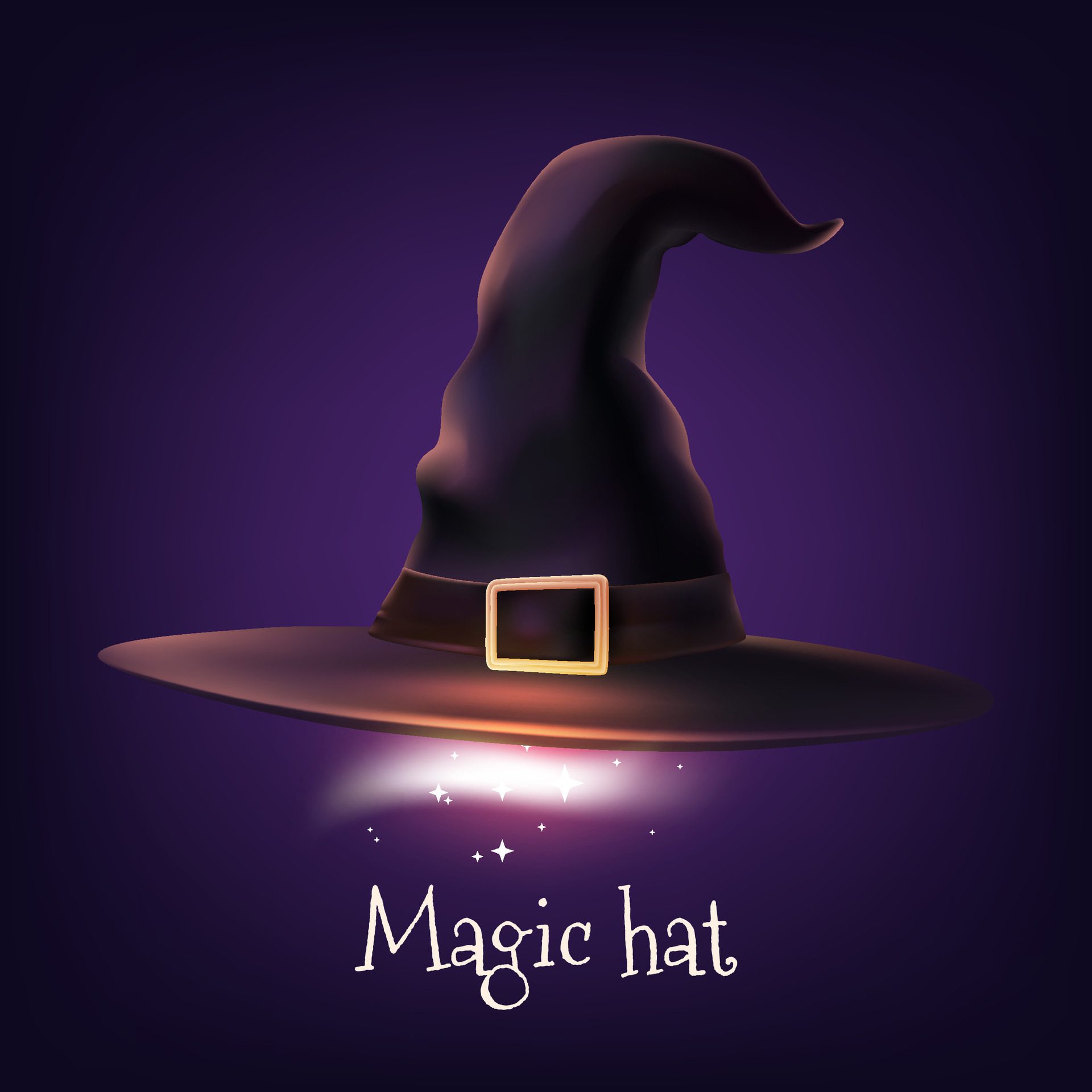Halloween-3d-illustration-of-a-detailed-realistic-spooky-witch-hat-with-magic-light-ideal-for-adding-a-touch-of-magic-to-your-holiday-decorations-costumes-and-party-themes-not-ai-generated-free-vector