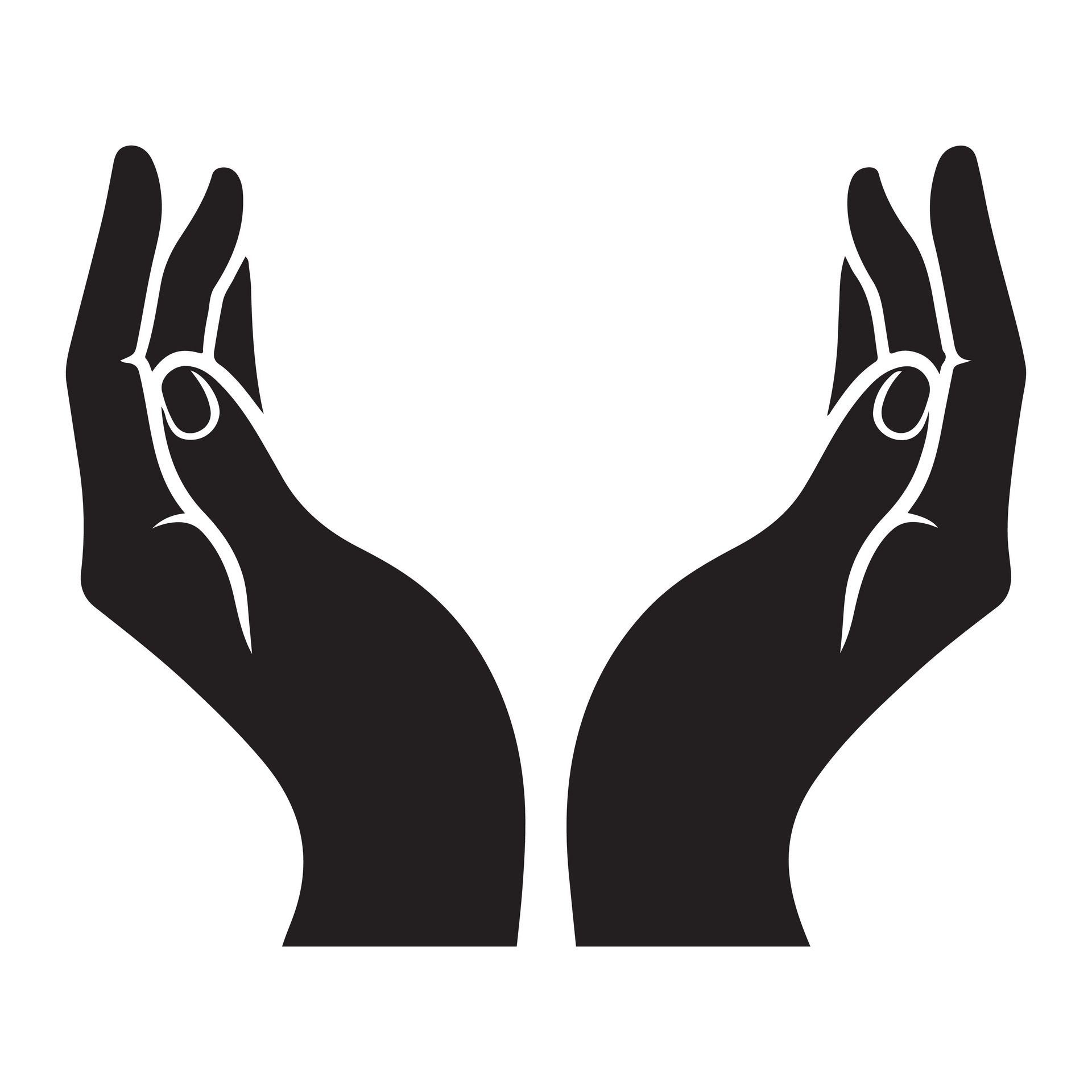 Hands-hope-black-color-silhouette-free-vector