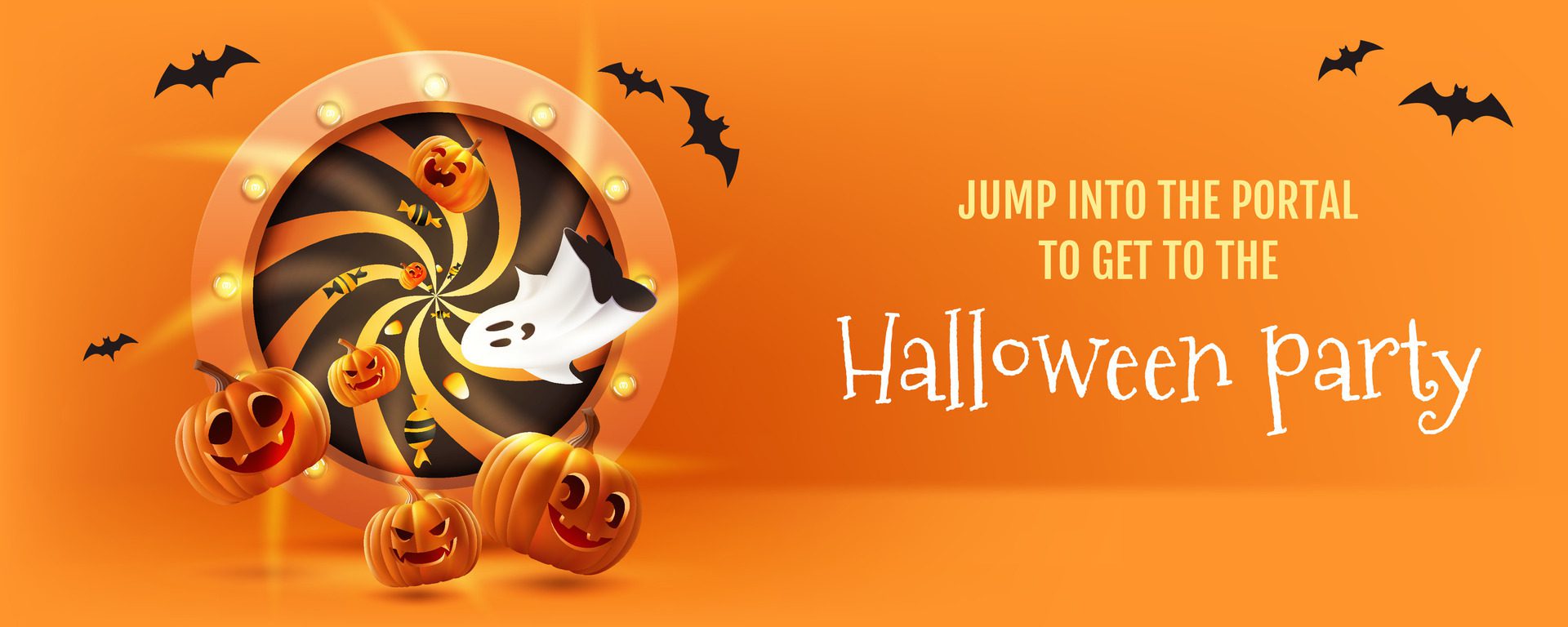 Happy-halloween-stage-3d-illustration-featuring-a-spooky-banner-design-with-pumpkins-bats-ghost-and-a-unique-spiral-shape-it-s-perfect-for-holiday-promotions-and-sales-not-ai-generated-free-vector