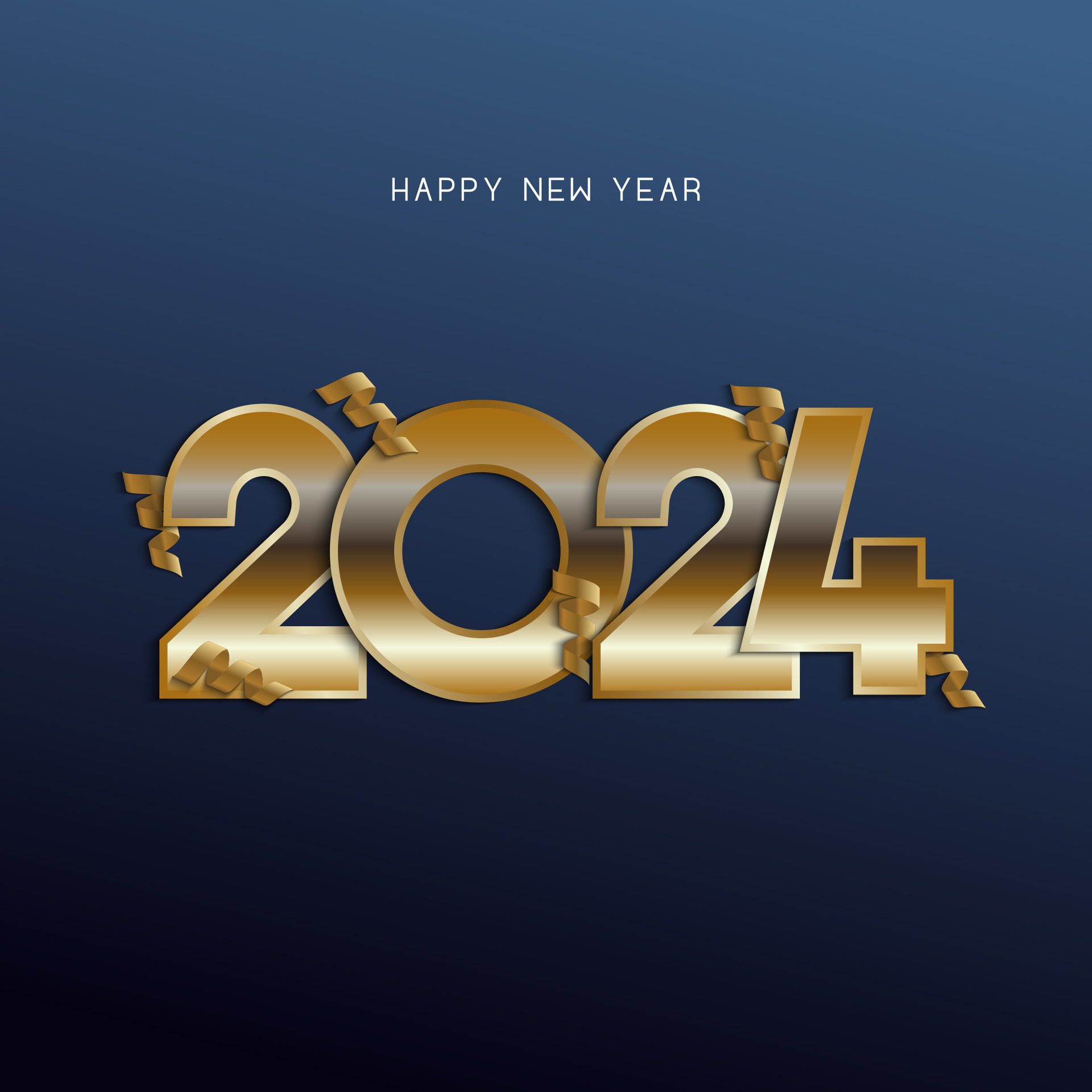 Happy-new-year-with-gold-ribbon-celebration-free-vector