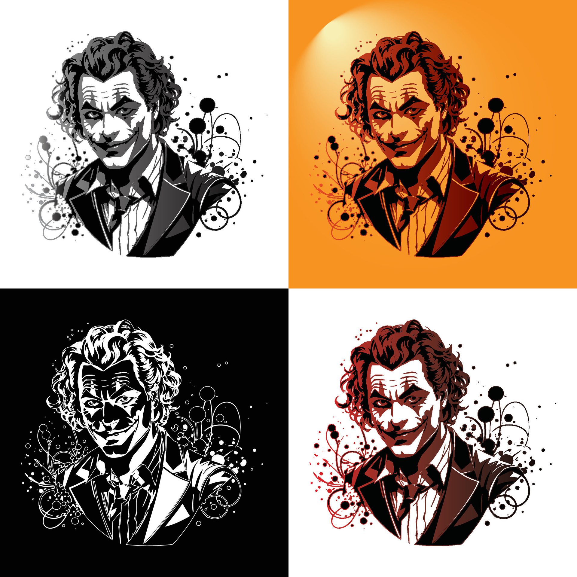 Joker-art-and-sticker-design-free-vector