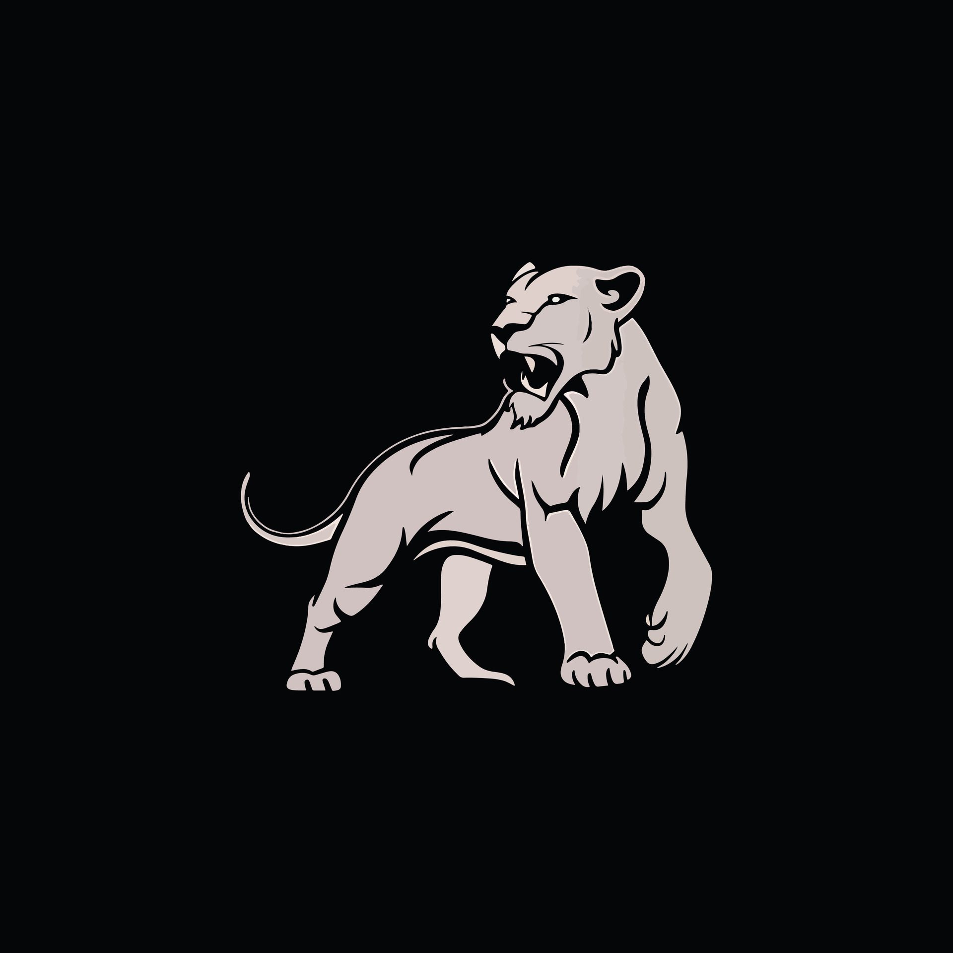 Line-art-lion-ai-generated-free-vector