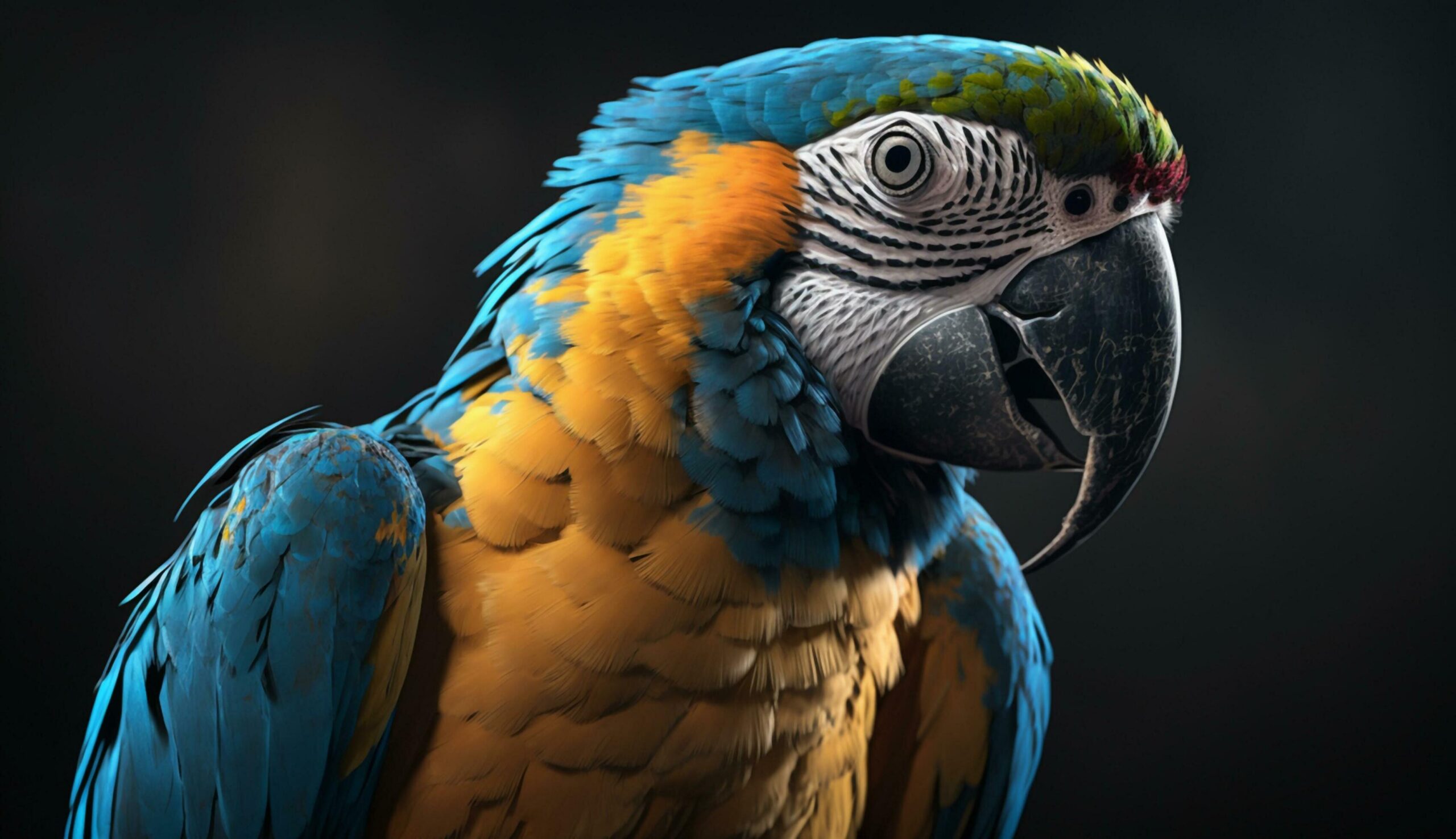 Lovely-and-colorful-blue-and-yellow-macow-parrot-birds-ai-generative-free-photo