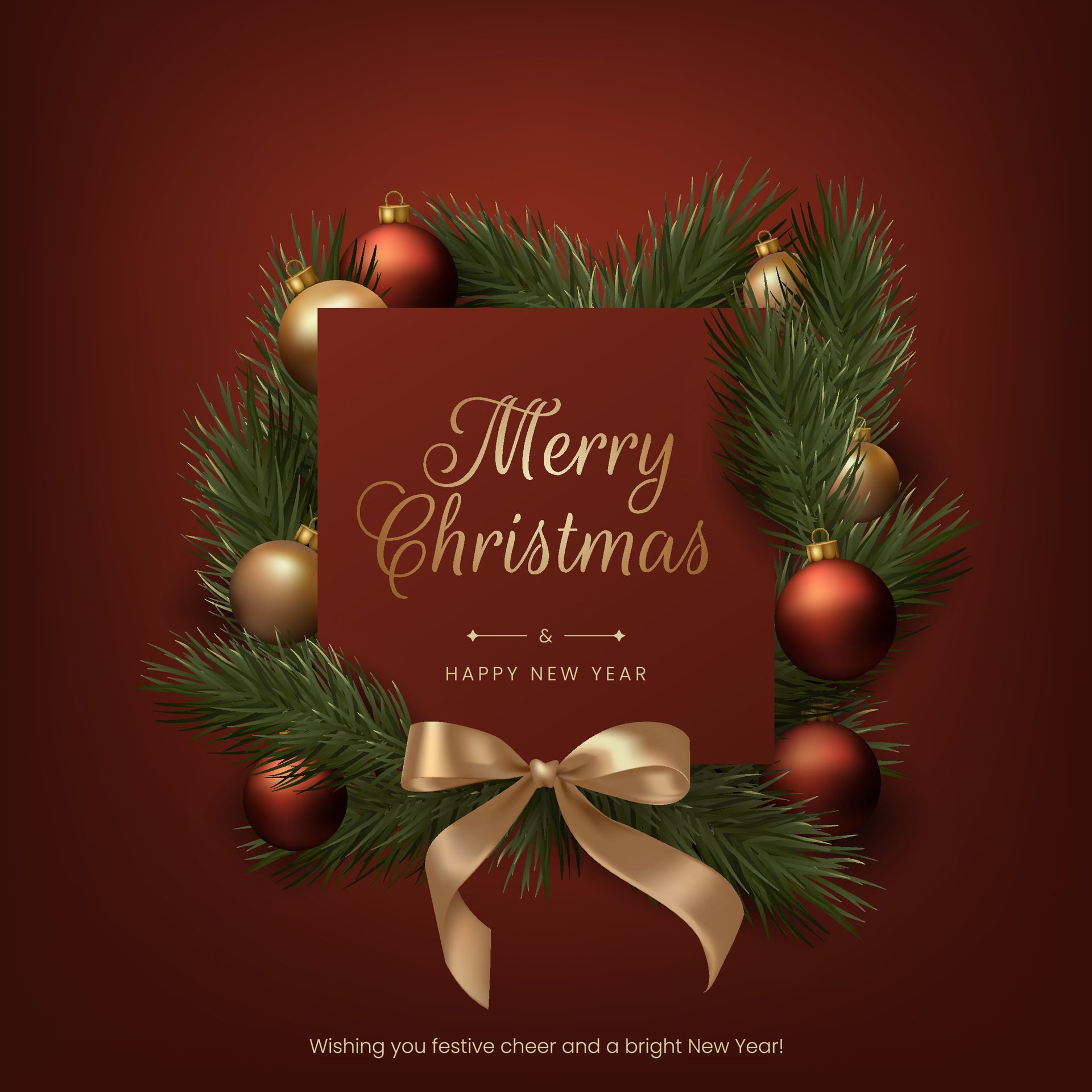 Merry-christmas-frame-realistic-red-and-gold-balls-pine-tree-branches-and-festive-bow-ribbons-this-elegant-design-is-suitable-for-holiday-cards-invitations-and-banners-not-ai-generated-free-vector