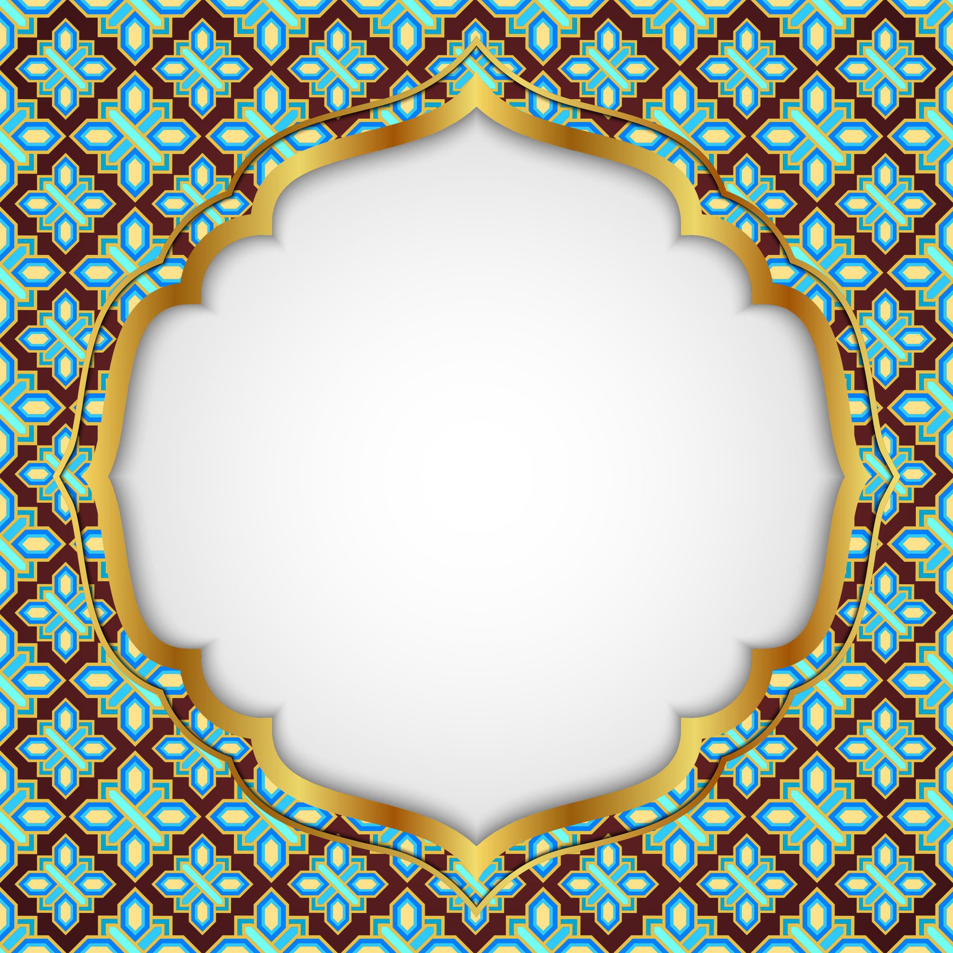 Mosaic-islamic-golden-frames-luxury-free-vector