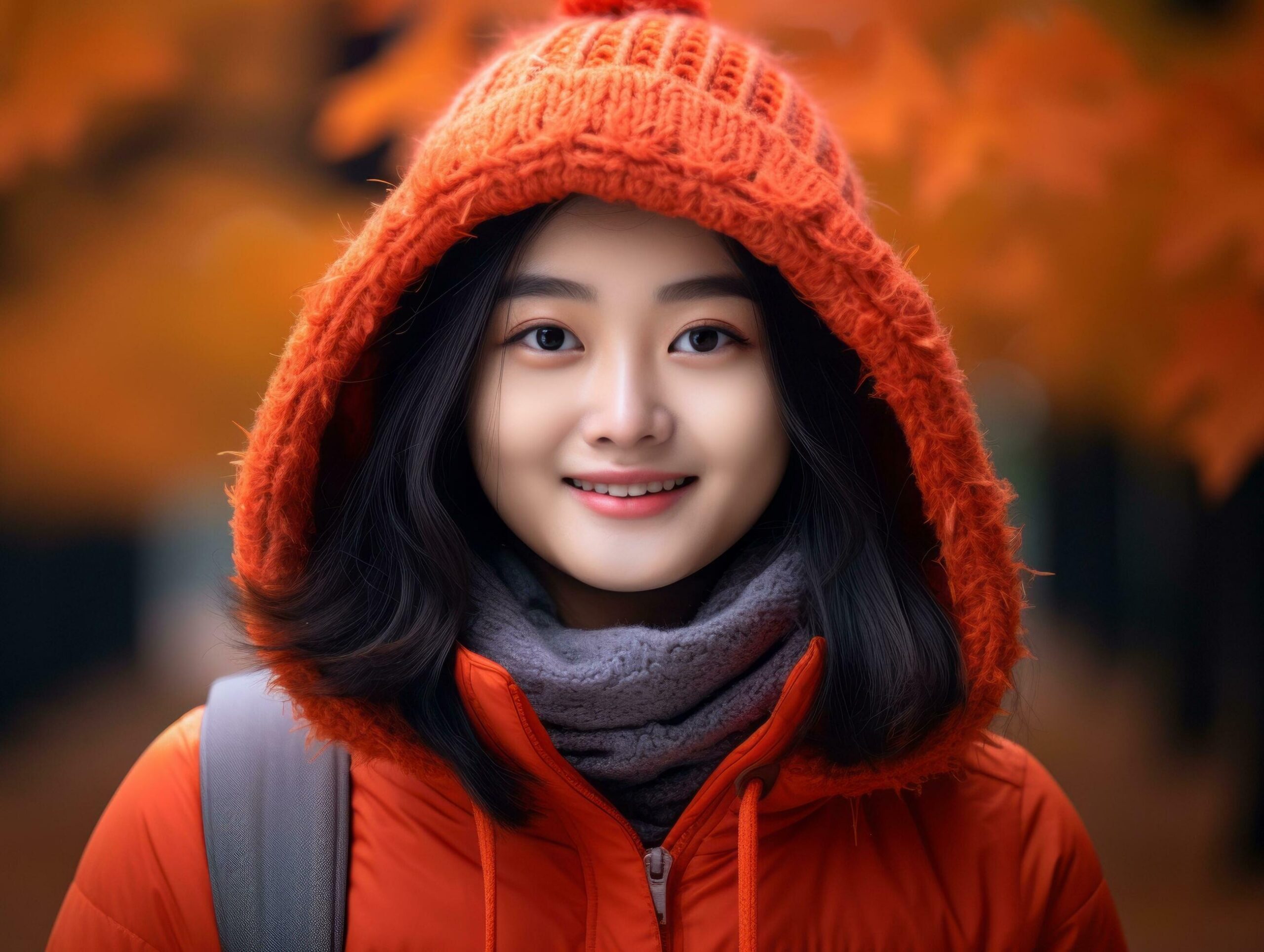 Of-emotional-dynamic-pose-asian-woman-in-autumn-ai-generative-free-photo