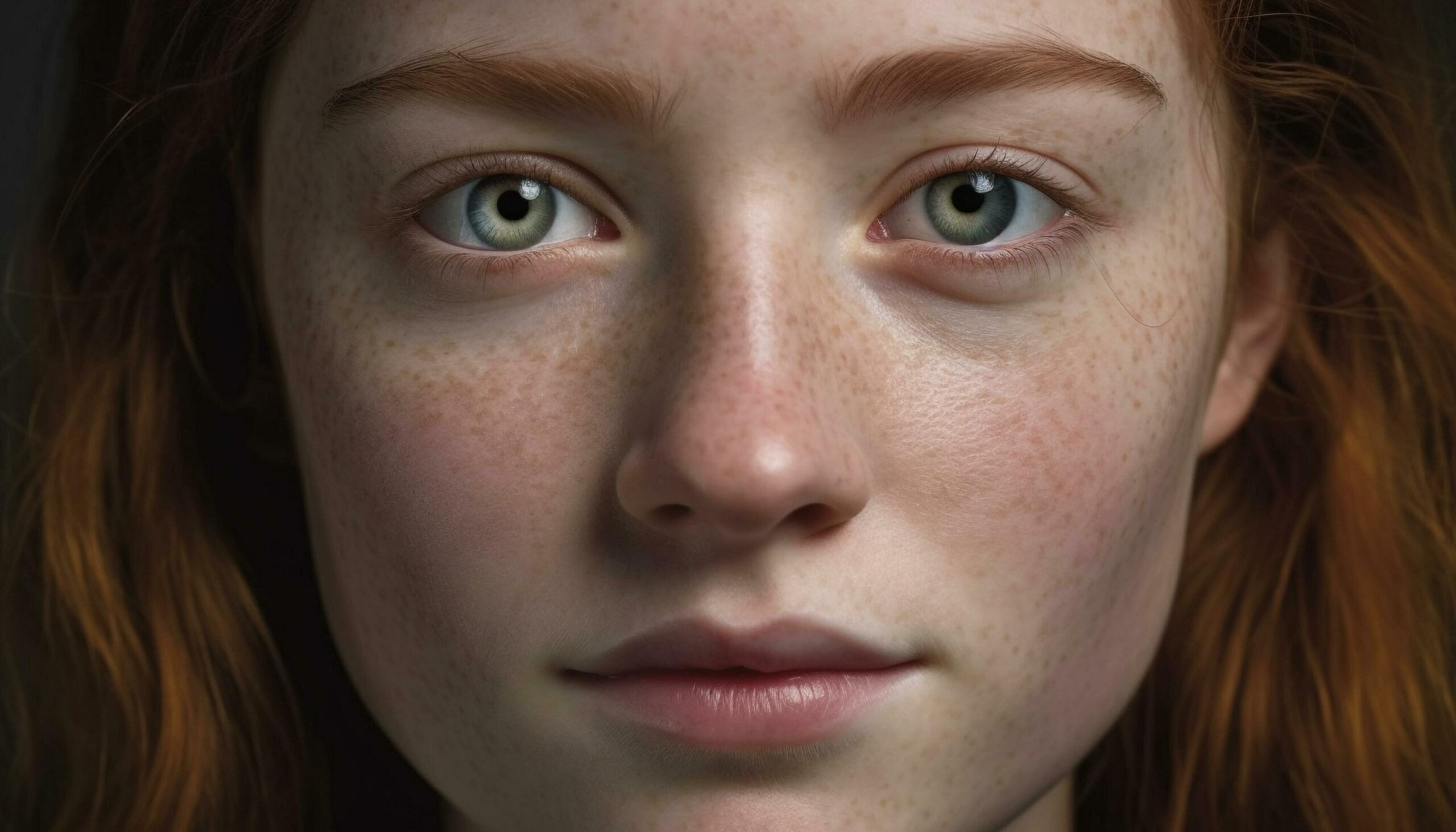 One-young-adult-woman-staring-at-camera-with-serious-expression-generated-by-ai-free-photo