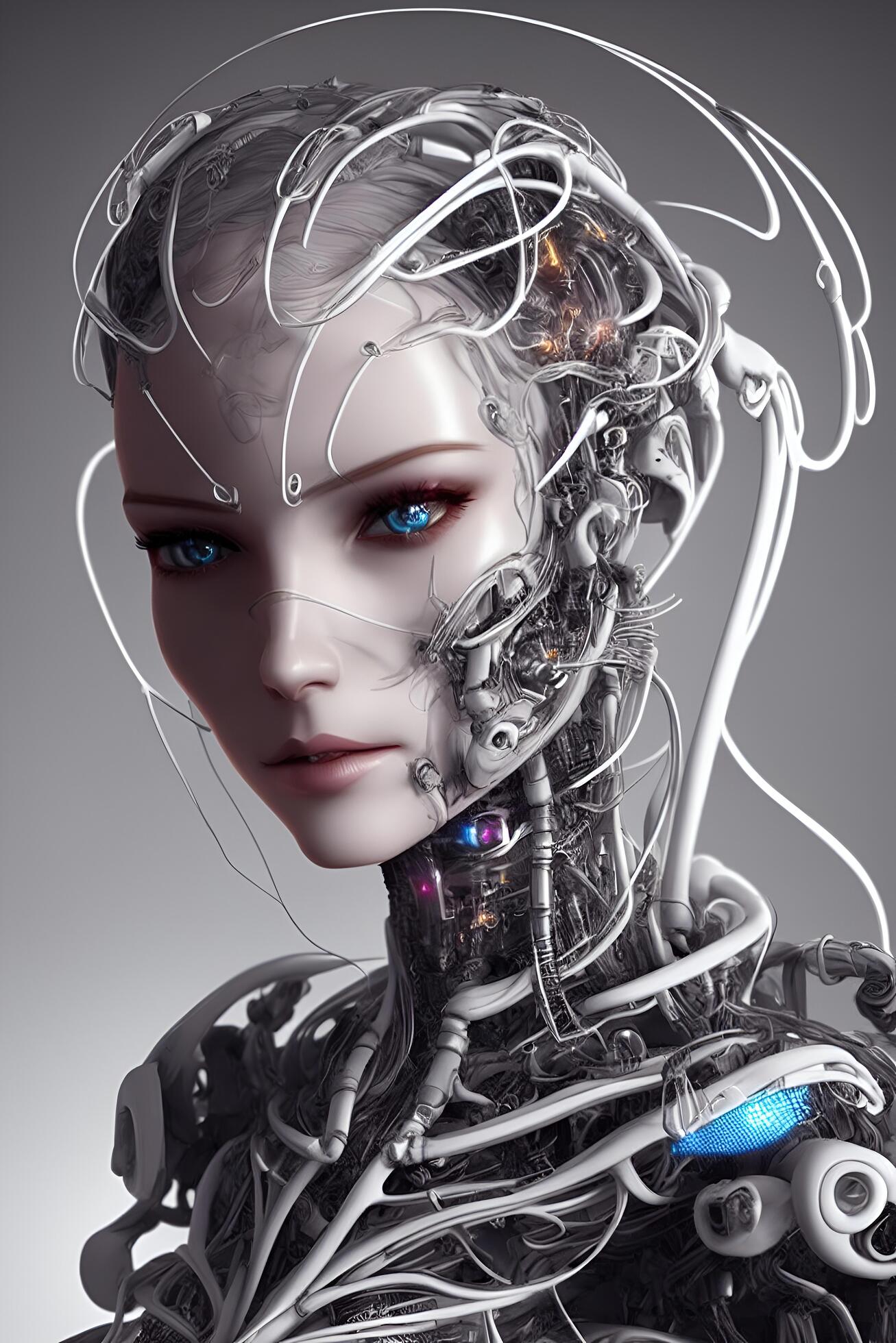 Portrait-of-a-beautiful-robot-woman-with-realistic-eyes-ai-generated-free-photo