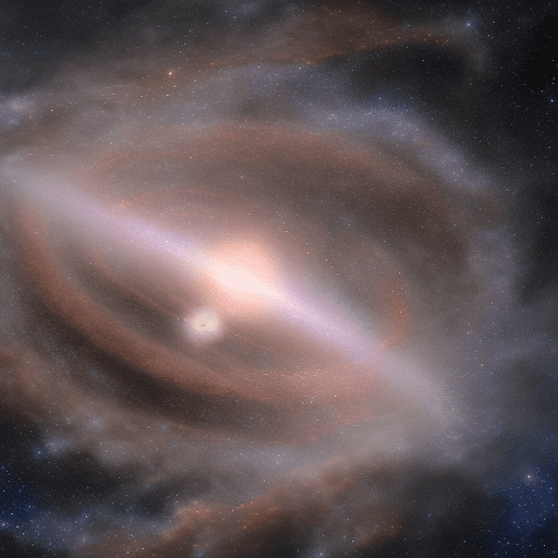 A spacecraft , in a universe full of stars, galaxies, and colorful planets. The sky is wide and blue, and the sky is black and purple, pink, and colorful. Center alignment, extreme long shots,