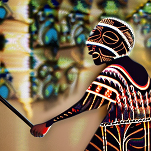 Photo of an aboriginal person using the aboriginal songlines to navigate, cinematic, hyper realism,