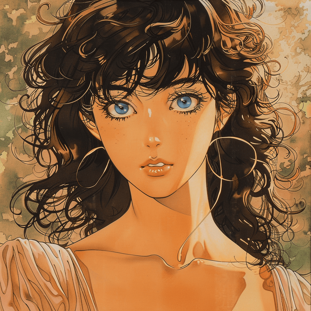 A 1989 greek woman. Full portrait. Anime art by yutaka minowa, yoshiaki kawajiri. 1989 --v 6. 0