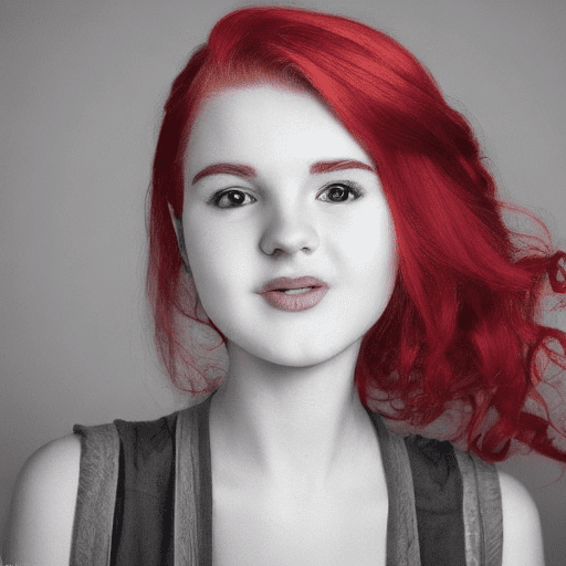 A simple cartoon of a beautiful 18 year old woman with red hair, white background, princesscore, i can't believe how beautiful this is