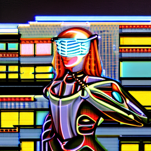 Girl of the future, futuristic design, electronic artwork, manga character, techno-noir, animated drawing, vintage futurism, pan futurism, dystopian cyberpunk, neon-lit urban landscape, dark and gritty, high-tech, graffiti, futuristic gadgets, cinematic, detailed cityscape, moody lighting, ultra-detailed, urban landscape, high-tech implants, augmented reality