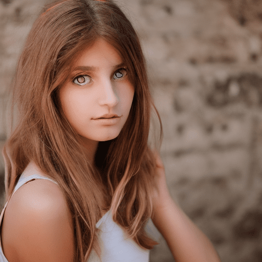 Portrait photo of a pretty young lady with light brown eyes, (ombre:1. 3) blonde pink long hair, indoor, natural lighting, film grain. The background is santorini, greece
