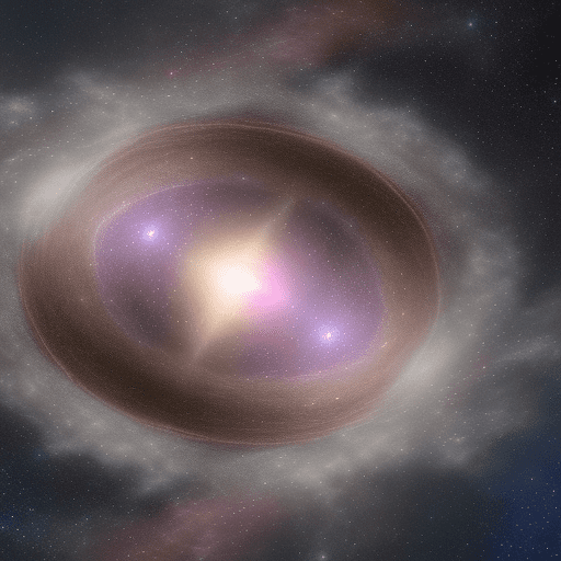 A spaceship , in a universe full of stars, galaxies, and colorful planets. The sky is wide and blue, and the sky is black and purple, pink, and colorful. Center alignment, extreme long shots,