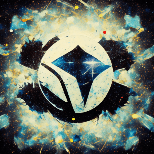 Black background, a splatter blue painted icon in, in the style of toonami, bold black outlines, creative commons attribution, photo taken with provia, clownpunk, dc comics, outlandish energy
