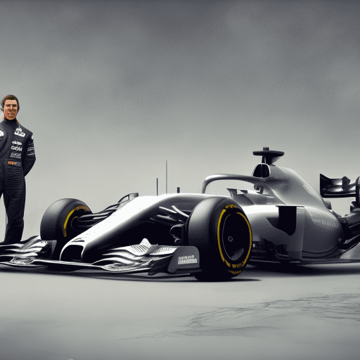 F1 car from mercedes, with the pilot standing next to it, in the style of sam spratt, historical illustrations, old masters, genndy tartakovsky, soggy, masaccio, monochromatic realism --ar 63:128 --stylize 750 --v 6 prompts