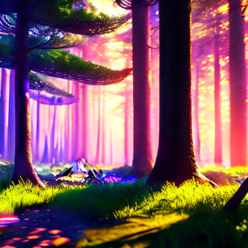 Photo of a ultra realistic electric forest, dramatic light, captivating neon lights, cinematic lighting, battered, low angle, trending on artstation, 4k, hyper realistic, focused, extreme details, unreal engine 5, cinematic, masterpiece, art by studio ghibli,