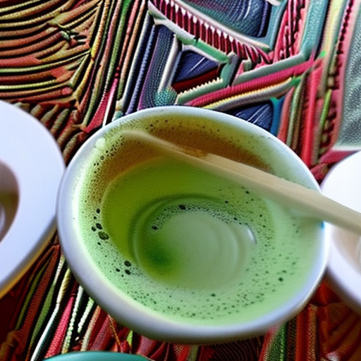 Coffe table in barcelona with matcha on it posted on social media snapchat