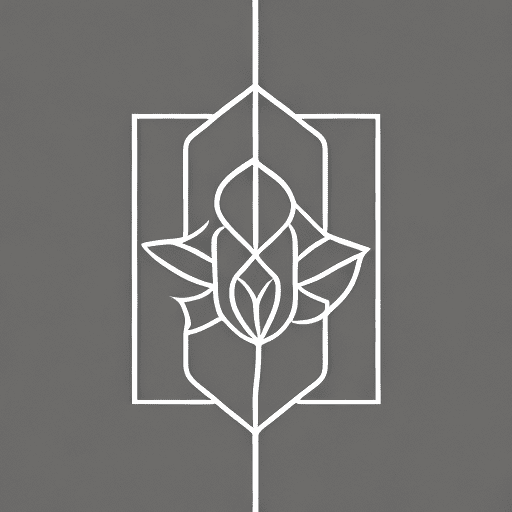 Geometric minimal flower magnolia, logo, line, simple