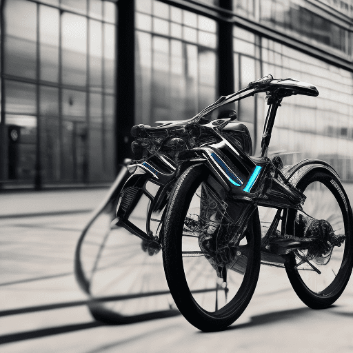 Modern futuristic manual bike photo shooting, intricate details, hdr, beautifully shot, hyperrealistic, sharp focus, 64 megapixels, perfect composition, high contrast, cinematic, atmospheric, moody