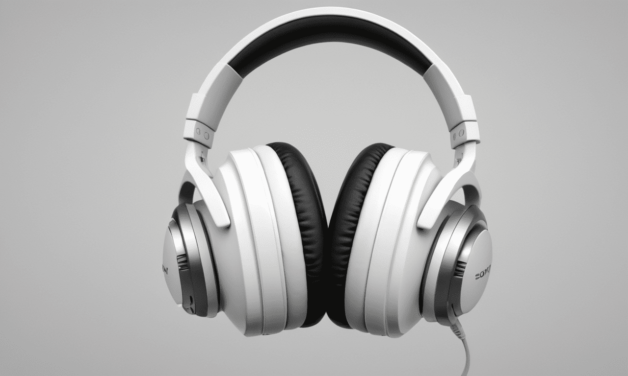 A hand holding a pair of headphones, an ambient occlusion render, neo-dada, sleek waterproof design, innovative product concepts, white finish, sony produced, super realistic and detailed design