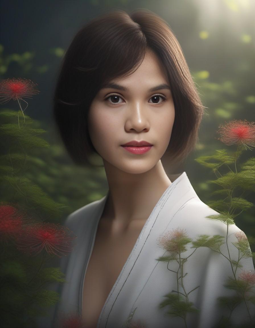 Planta carnvora drosera com tentculos espinhosos, vermela, render, rembrandt, cgsociety, artstation trending, highly detailed, midjourney style