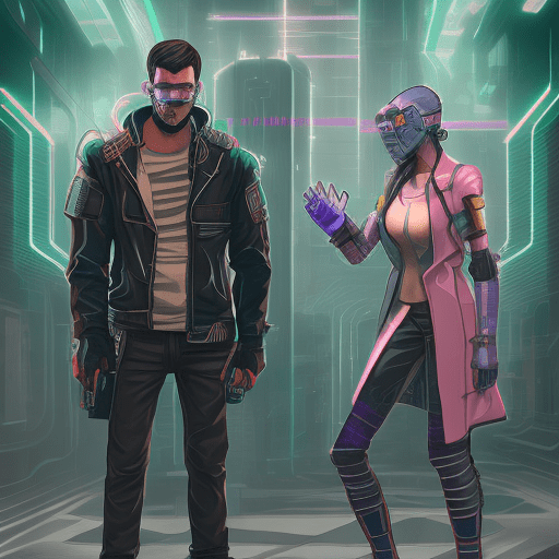 Cyberpunk characters together