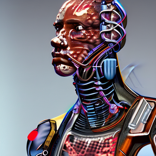Extremely high resolution masterpiece of a portrait of a beautiful cyborg with anatomical, mechanical and human components, wires, cables and screws are visible. He is connected to a machine. The image has elements of cyberpunk, photorealistic, bloody, body horror, disgusting, rusty, filthy, dystopia.