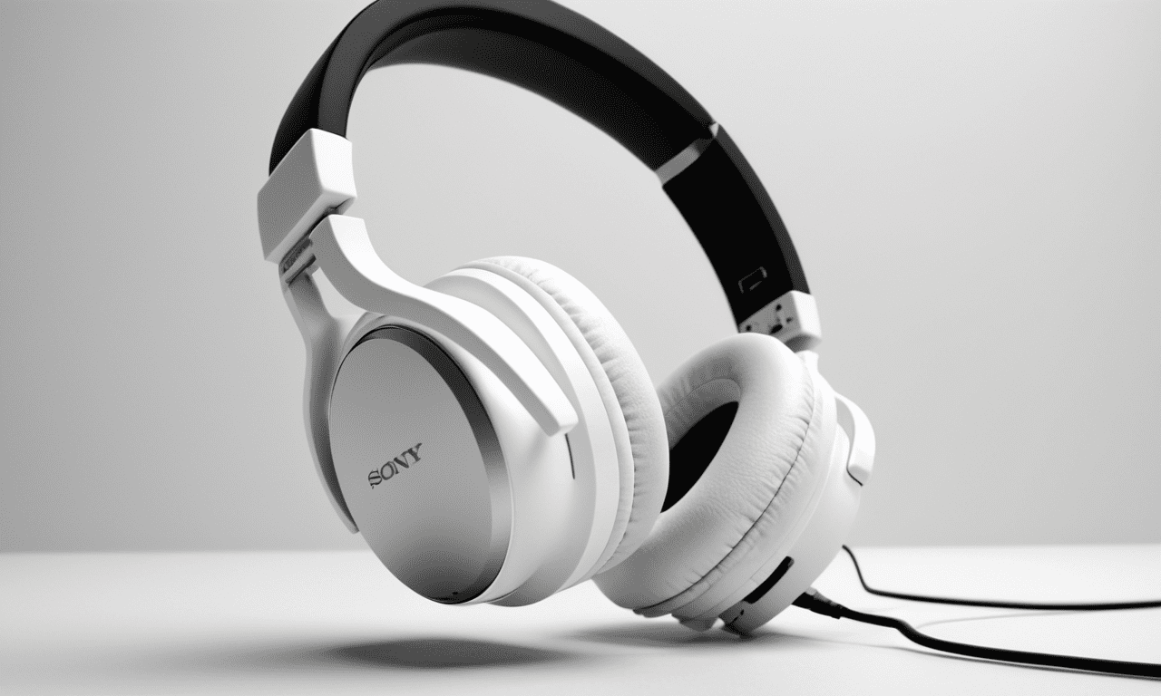 A hand holding a pair of headphones, an ambient occlusion render, neo-dada, sleek waterproof design, ryoji, innovative product concepts, white finish, sony produced, grain”