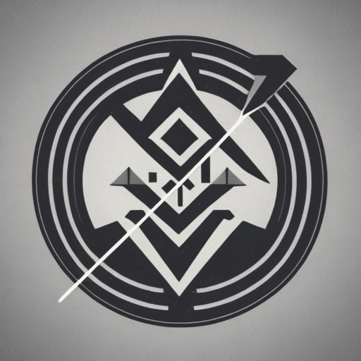 Geometric minimal rising arrows, logo, line, simple