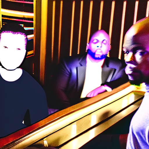 A hotwife in a bar surrounded by very black men
