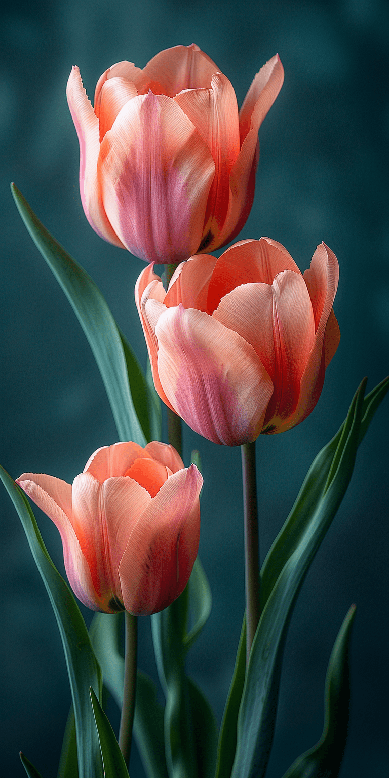 Hyperrealistic nature photography, vibrant tulips in bloom, photorealistic, best quality, soft natural lighting, close-up --ar 1:2 --stylize 750