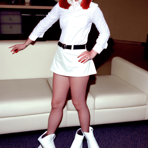 Allyson hannigan wearing white kneesocks, white shirt, her shirt is much to small, white miniskirt, on her knees, looking innocent, feet teasing, showing her feet to the camera, looking cute, lollipop in mouth