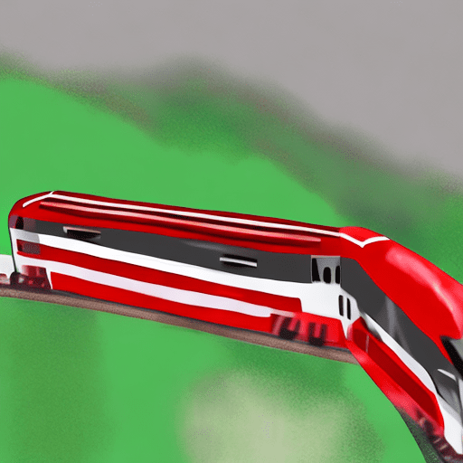 Cartoon::5, simplistic cartoonize train, only train photo, red and green combination, drone footage, cartoon portrait, --ar 5:4