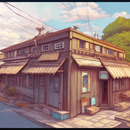 Small hous in tsmall town anime