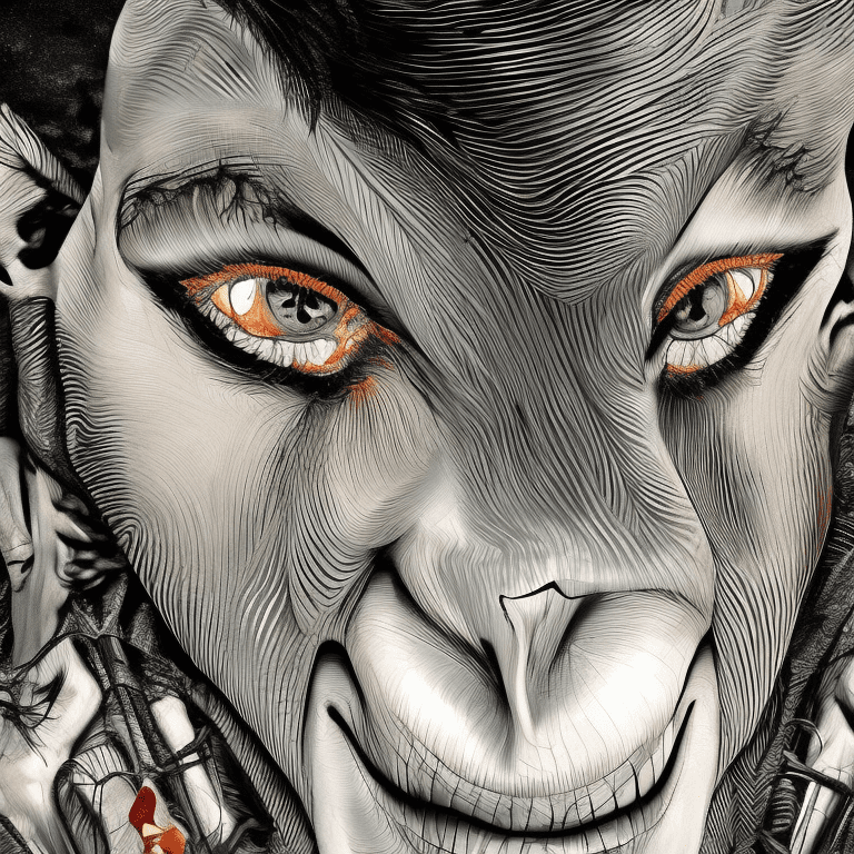 Um personagem homem lobo em resolução 4k, o homem lobo possui um corpo musculoso e definido e um olhar intimidador e feroz, o homem lobo esta em um caverna escura a noite sombria com um ar misterioso