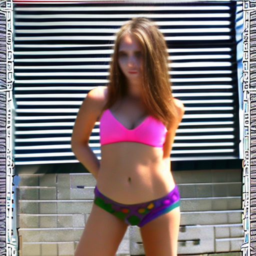 Young hot girl, shorts, bra