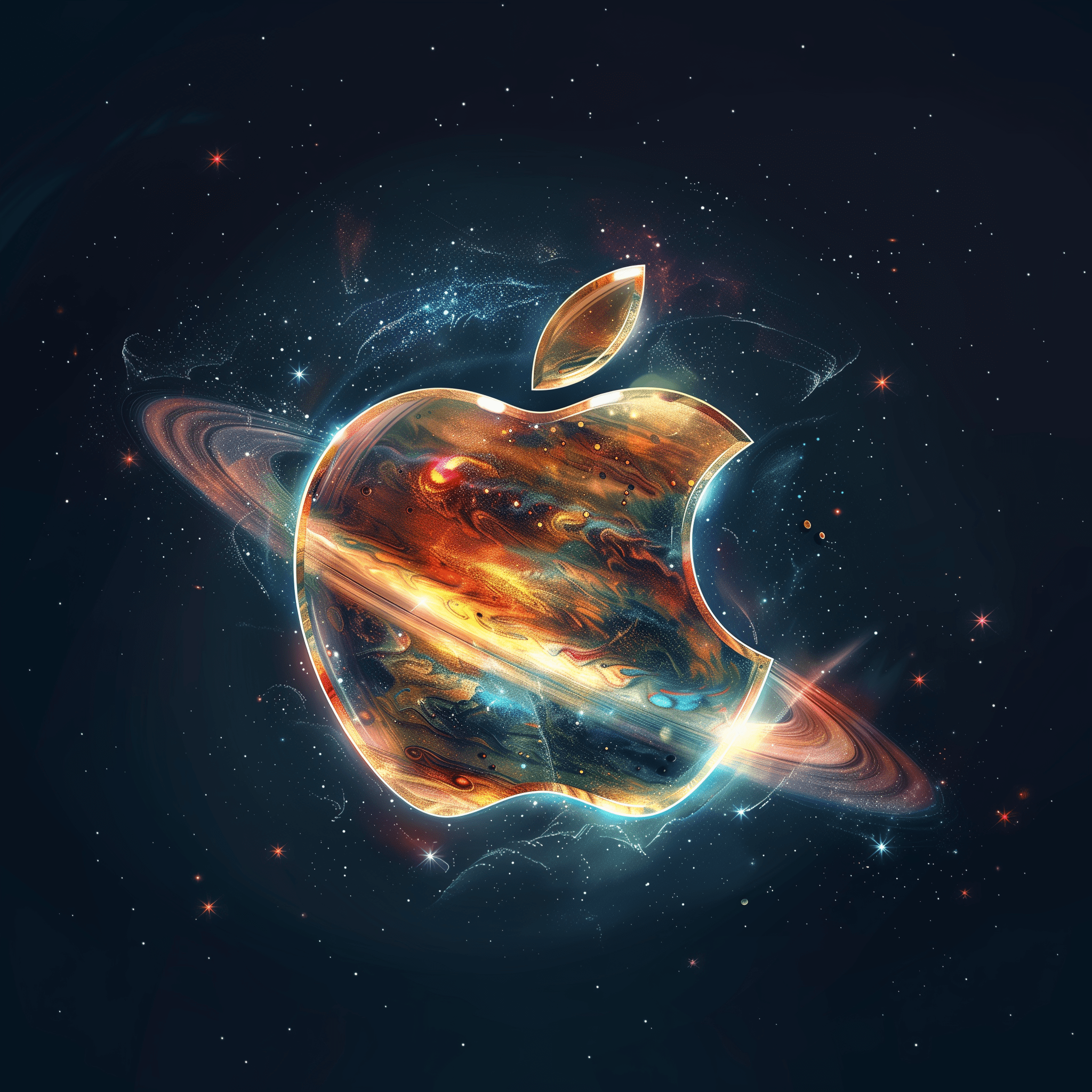 Apple logo in space