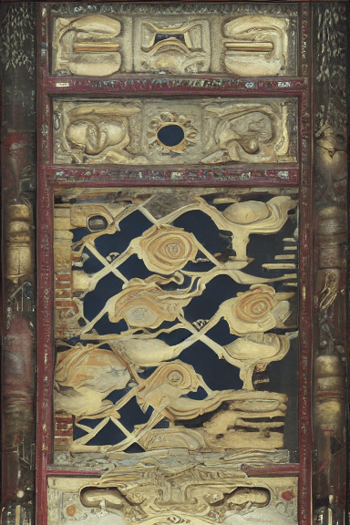Door god in a chinese temple