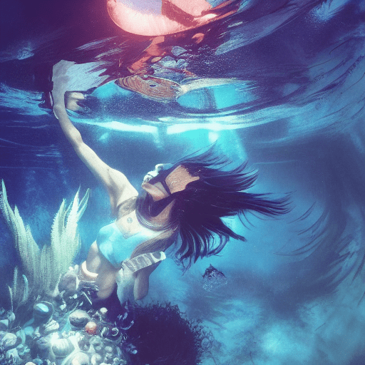 Anthropomorphic fem incredible creature from the mariana trench, ultramarine hair and gold eyes, ultra realistic, photography hyper realistic and hyper detailed, hyper emotional, epic underwater lighting, 32k uhd resolution, style expressive, epic background, nature, full shot, symmetrical, greg rutkowski, charlie bowater, beeple, unreal 5, hyperrealistic, dynamic lighting, fantasy art