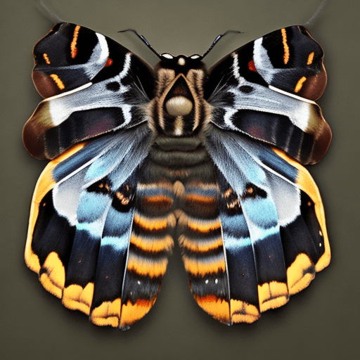 Death's-head hawkmoth wing, hyperrealistic