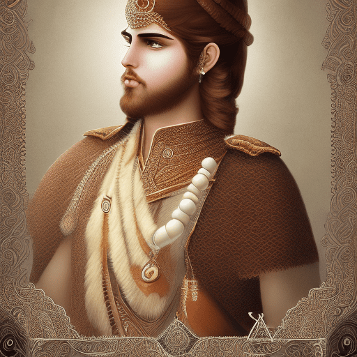 A simple cartoon of a beautiful man with brown hair, white background, persian prince i can't believe how beautiful this is --ar 1:2 --stylize 750 --v 6