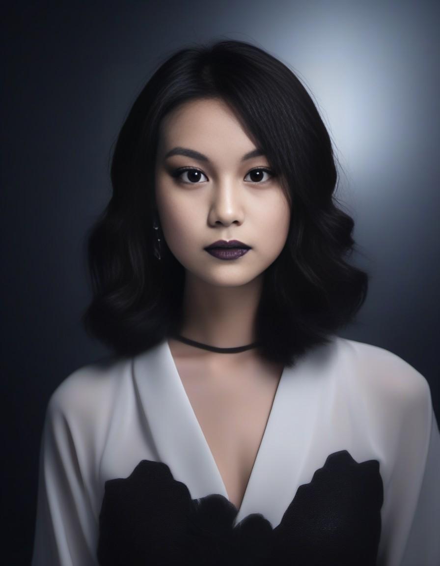 Black lipstick:1. 3, dark light, dark scene:1. 2, (highly detailed) ,