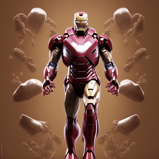 Produisez une illustration technique détaillée de l'armure d'iron man, présentant une conception en coupe qui révèle sa structure interne. L'armure doit être rendue avec un style élégant et profilé dans des teintes rouge vif, or et métalliques. L'image doit inclure des plans d'ingénierie annotés, des schémas détaillés et des légendes, le tout sur un fond technique qui offre une vue complète de la conception de l'armure. Visez un style de croquis qui fusionne l'intrication artistique avec la précision mécanique, comprenant diverses perspectives et des vues éclatées détaillées des composants de l'armure