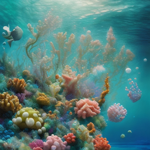 Pictures of beautiful sea backgrounds where space plants grow in hyperrealistic, cinematic, rich colors and pastel tones. You have to be symmetrical, creative, and feel like a greek mural, add glittering stars and planets, geometrically, completely left-right symmetrical, the composition, color, and cinematic expression are wes anderson style