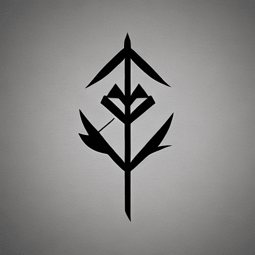 Logo of a rising arrow, minimal, style of japanese book cover