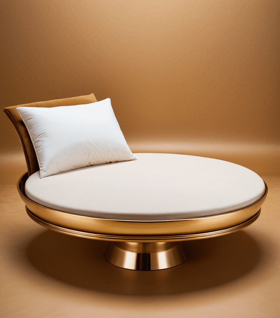A white platform sitting on top of a brown cloth, inspired by anna füssli, trending on pexels, abstract illusionism, abstract golden fabric background, pinterest render, golden ribbons, curved furniture, very esthetic and detailed, high resolution, 8k