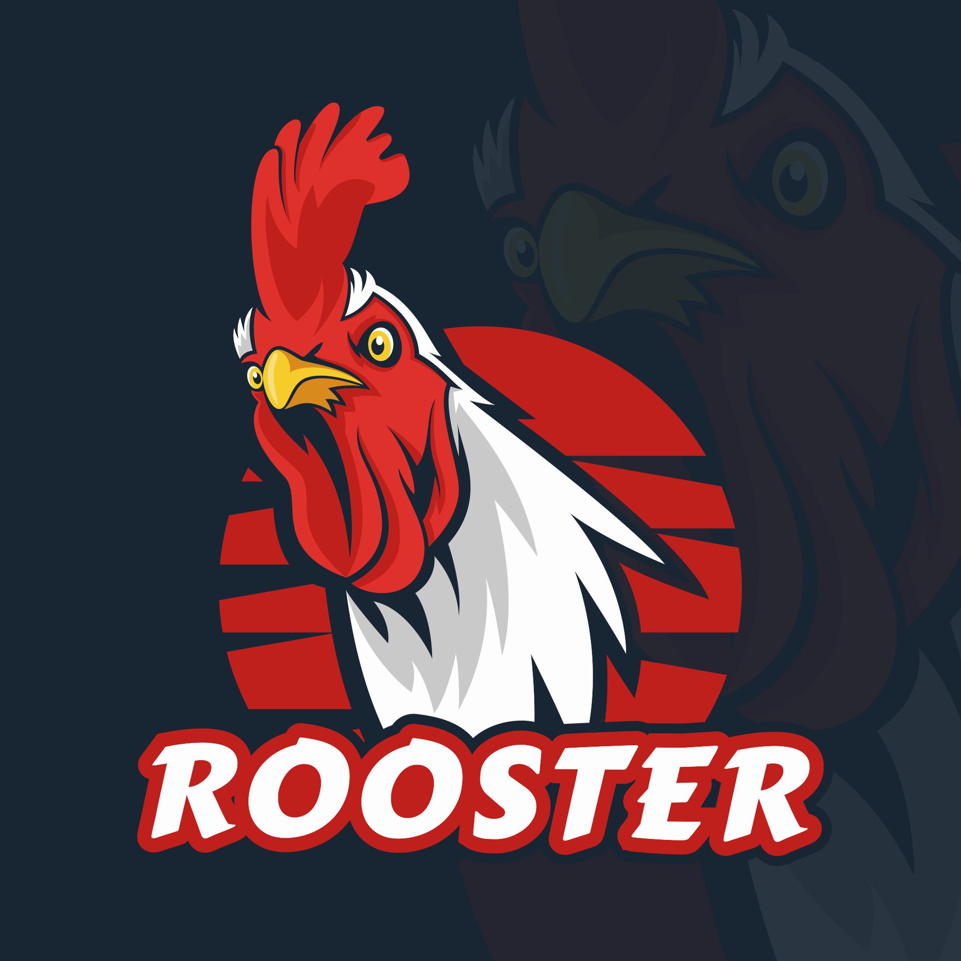 Rooster-head-mascot-logo-free-vector