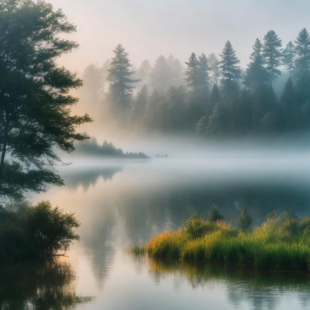 "nature landscape, serene lake by @ai_generated